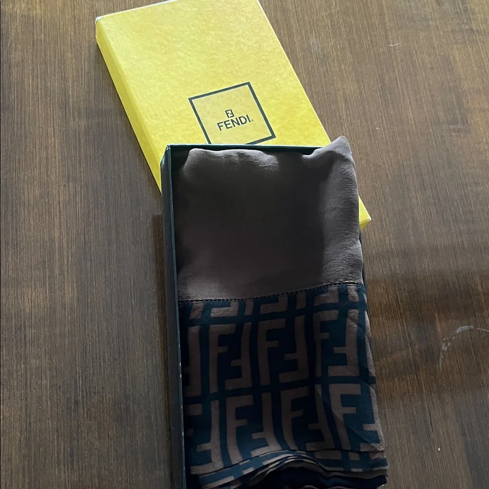 Fendi Silk Sheer Scarf Wrap 32.5” x 32.5”